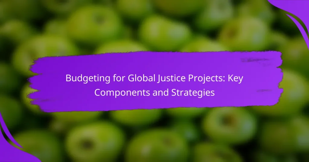 Budgeting for Global Justice Projects: Key Components and Strategies