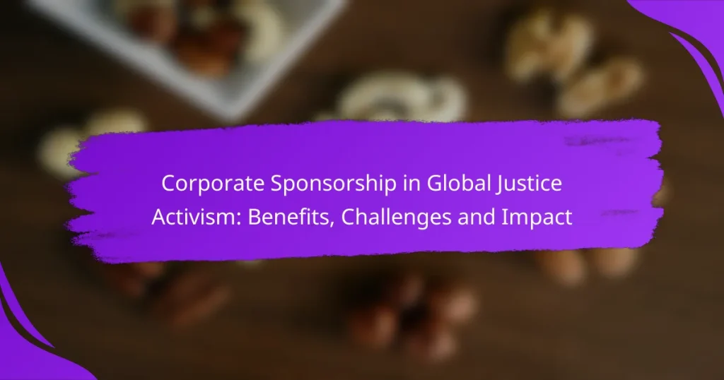 Corporate Sponsorship in Global Justice Activism: Benefits, Challenges and Impact