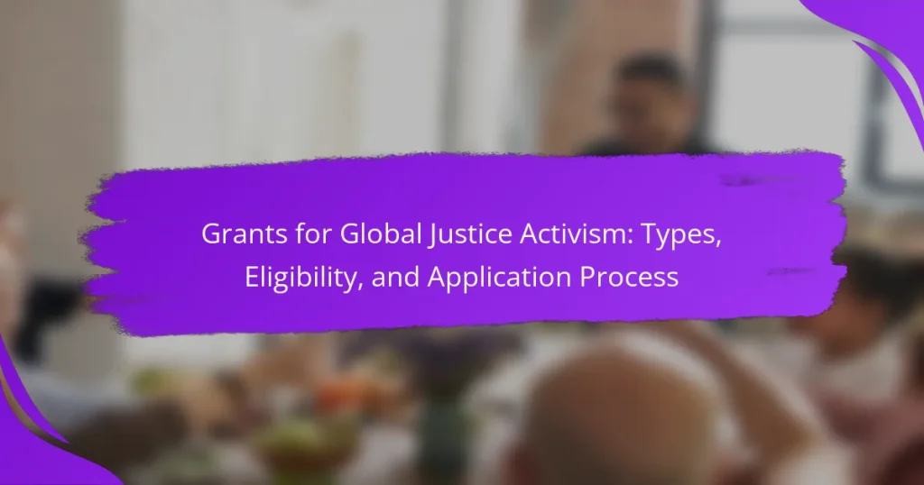 Grants for Global Justice Activism: Types, Eligibility, and Application Process