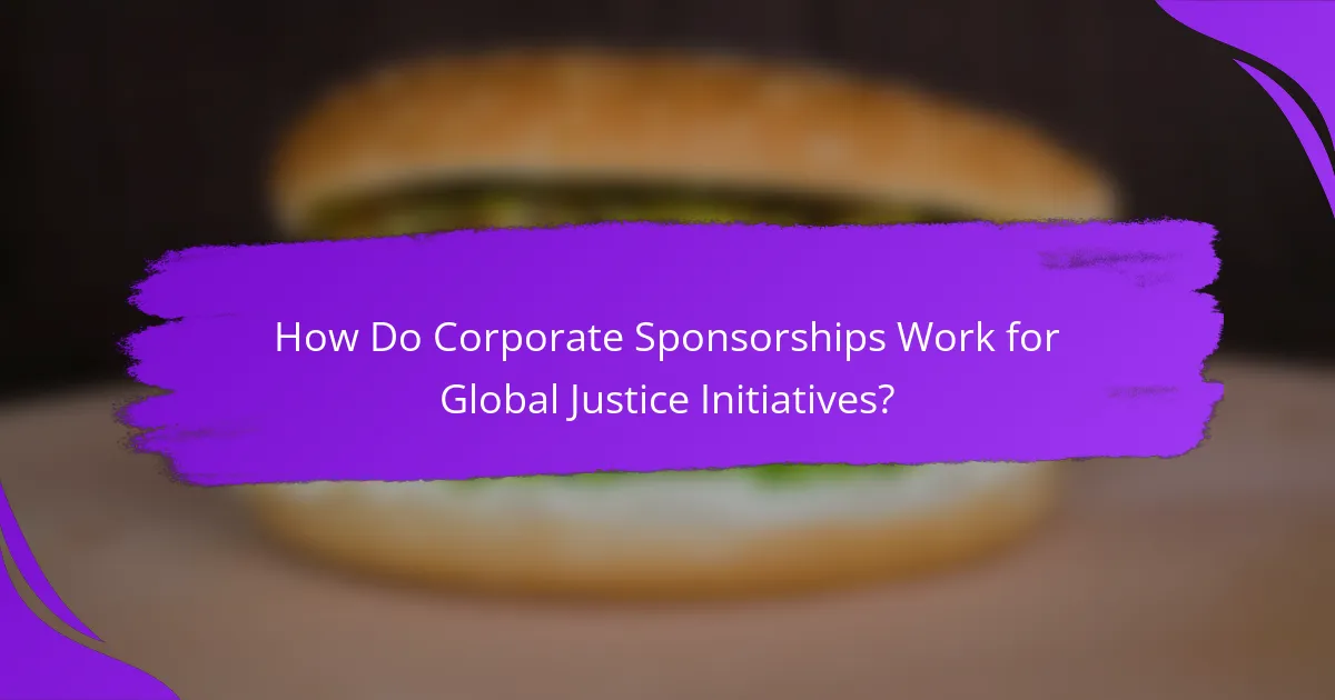 How Do Corporate Sponsorships Work for Global Justice Initiatives?