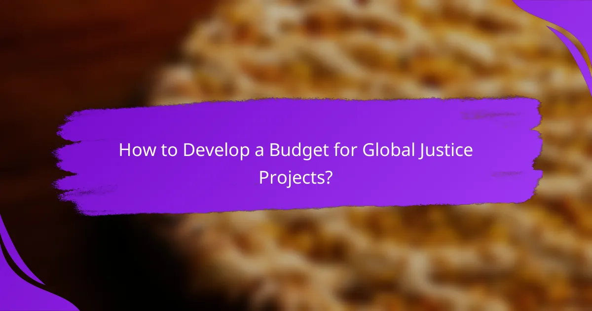 How to Develop a Budget for Global Justice Projects?