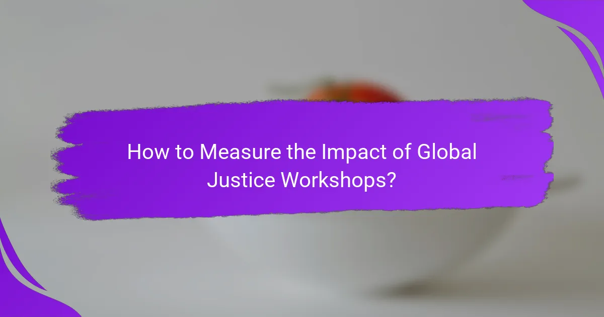 How to Measure the Impact of Global Justice Workshops?