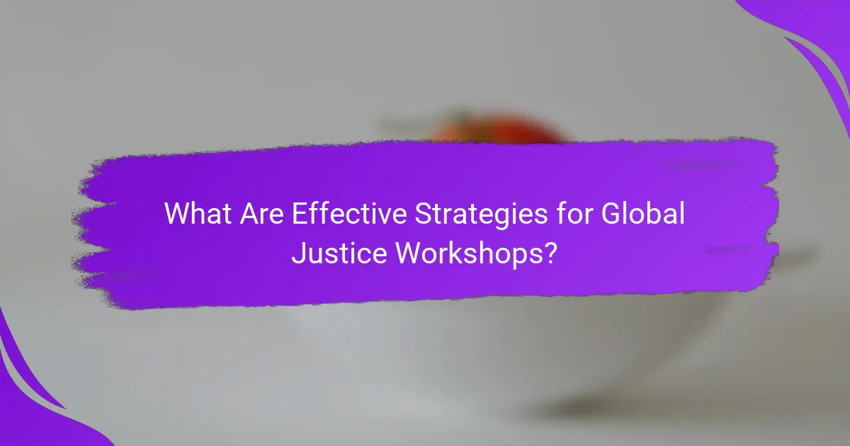 What Are Effective Strategies for Global Justice Workshops?