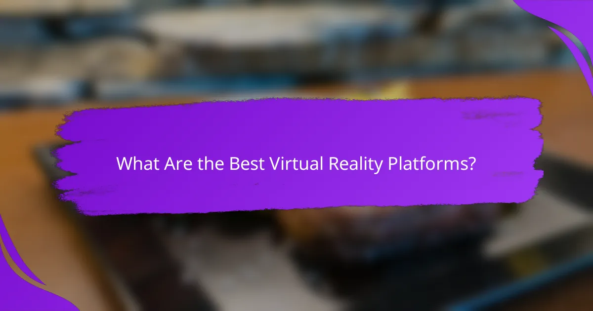 What Are the Best Virtual Reality Platforms?