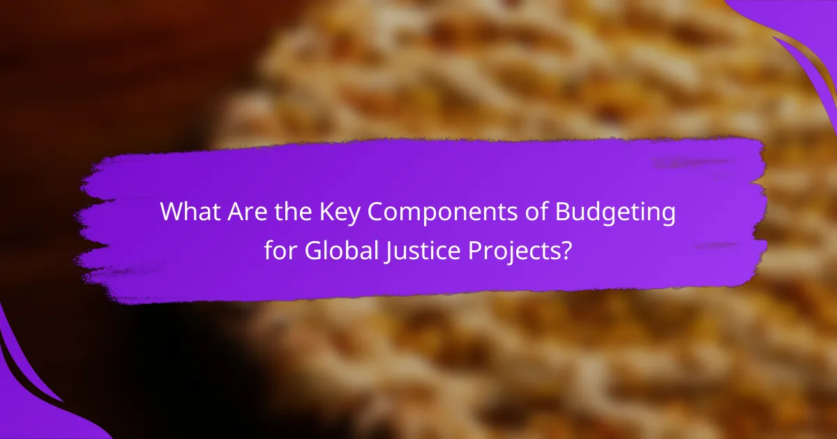 What Are the Key Components of Budgeting for Global Justice Projects?
