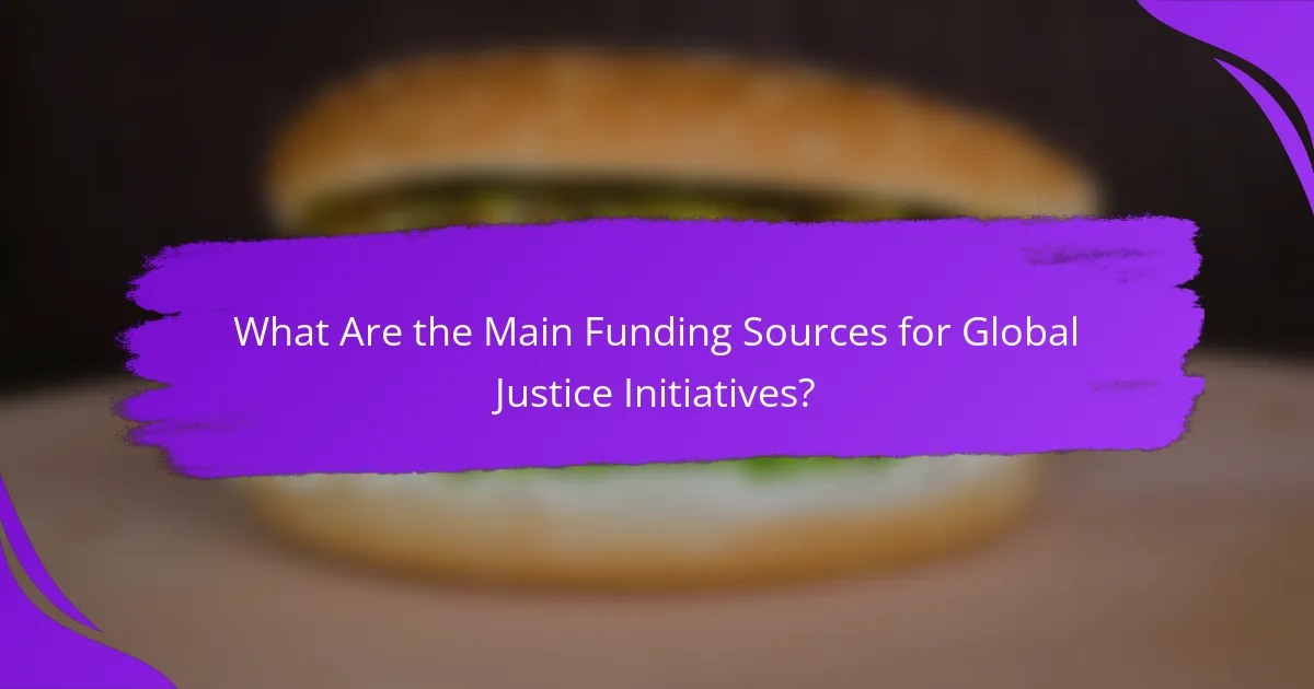 What Are the Main Funding Sources for Global Justice Initiatives?