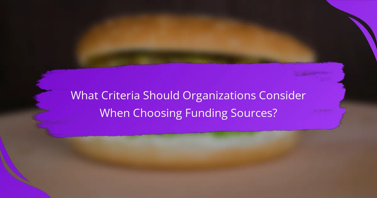 What Criteria Should Organizations Consider When Choosing Funding Sources?