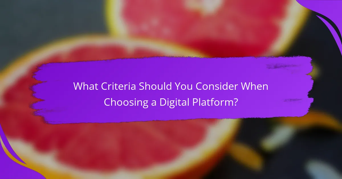 What Criteria Should You Consider When Choosing a Digital Platform?