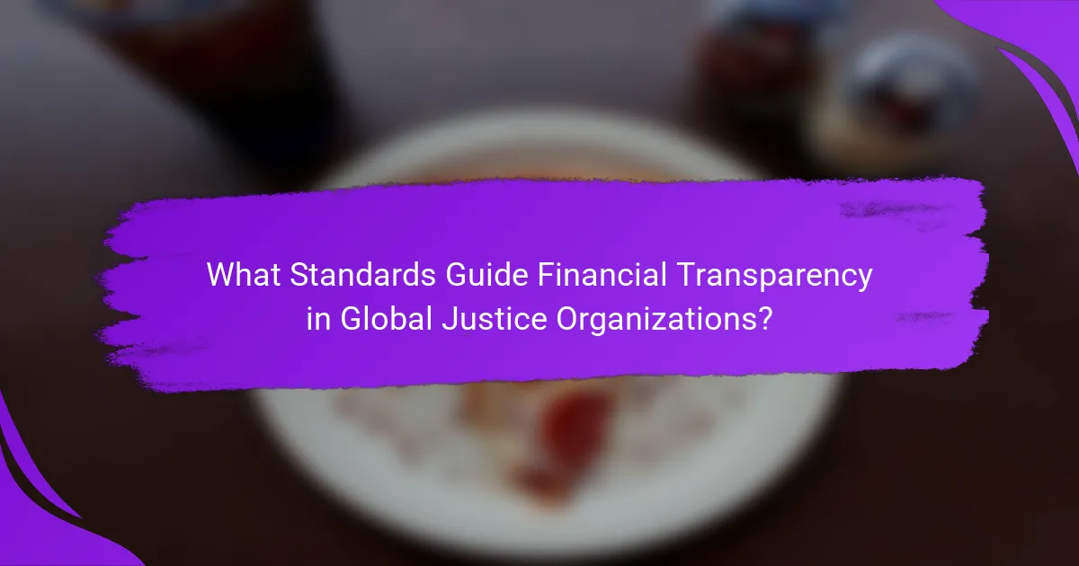 What Standards Guide Financial Transparency in Global Justice Organizations?