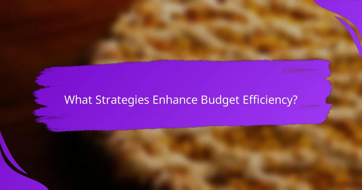 What Strategies Enhance Budget Efficiency?
